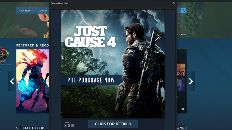 Illustration for article titled Steam Ad Accidentally Reveals Just Cause 4